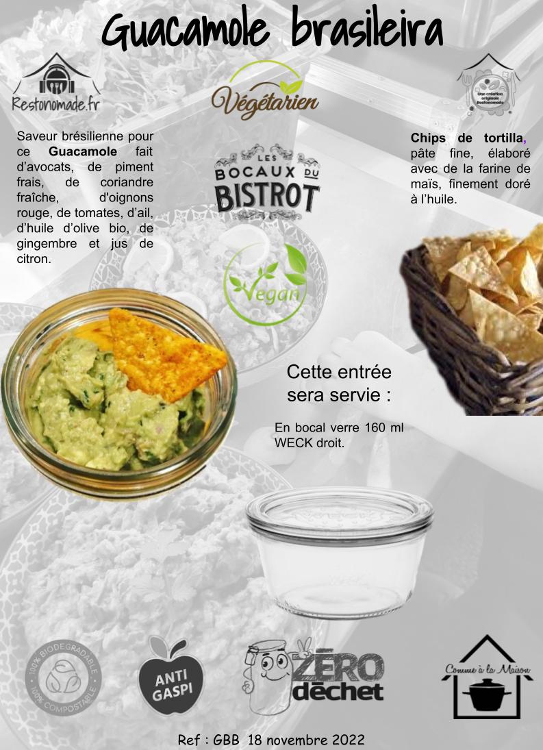GBB guacamol bresilien bocal - Restonomade Guacamole végétarien box repas
