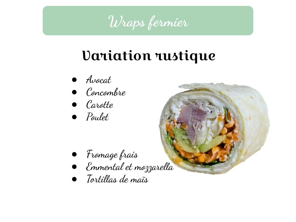 Wraps fermier, Petits sandwichs et wraps, cocktail traiteur