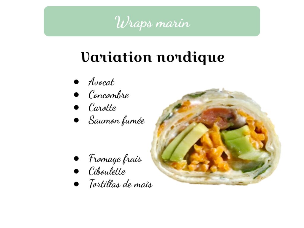 Wraps marin, Petits sandwichs et wraps, cocktail traiteur