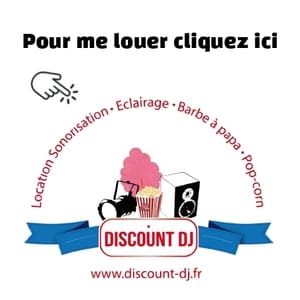 A louer ddj - Traiteur Événementiel Nantes & Vitré | Restonomade Publicité pour Discount DJ : location de sonorisation, éclairage, et machines à barbe à papa et pop-corn