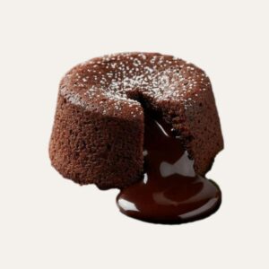 Coulant au chocolat maison avec son cœur liquide, servi par le traiteur Restonomade à Nantes et Vitré.