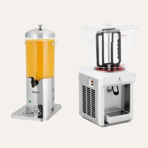 Distributeur de boissons fraîches professionnel pour service de jus de fruits et eau en libre-service.