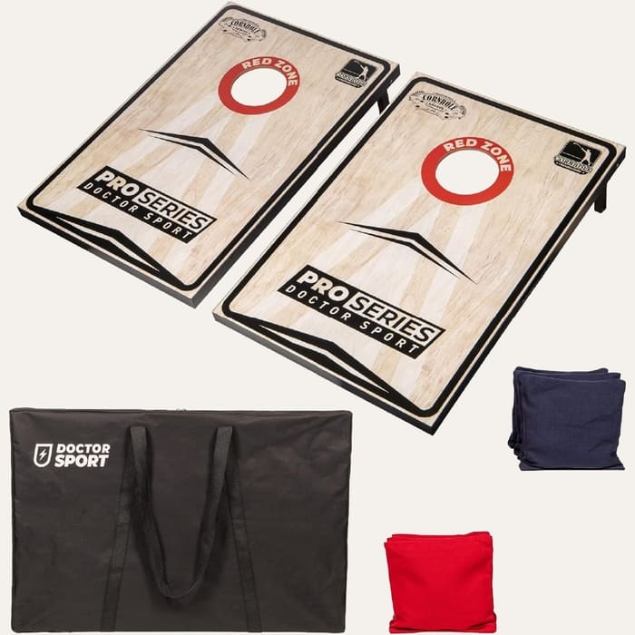 Jeu de cornhole - Traiteur Événementiel Nantes & Vitré | Restonomade Jeu de cornhole professionnel, animation de lancer pour événement d'entreprise