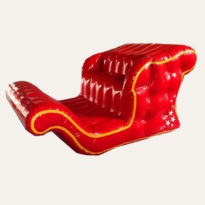 Animation photobooth avec le Traîneau Géant du Père Noël Gonflable pour événement d'entreprise